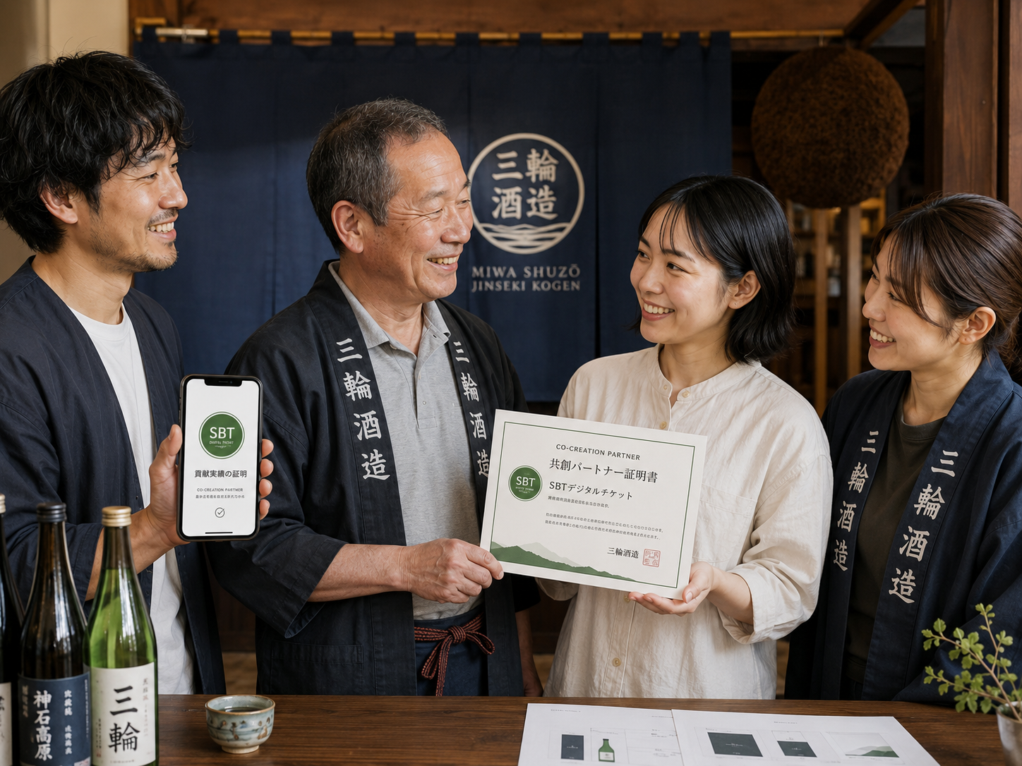 三輪酒造 共創パートナー証明書・SBT